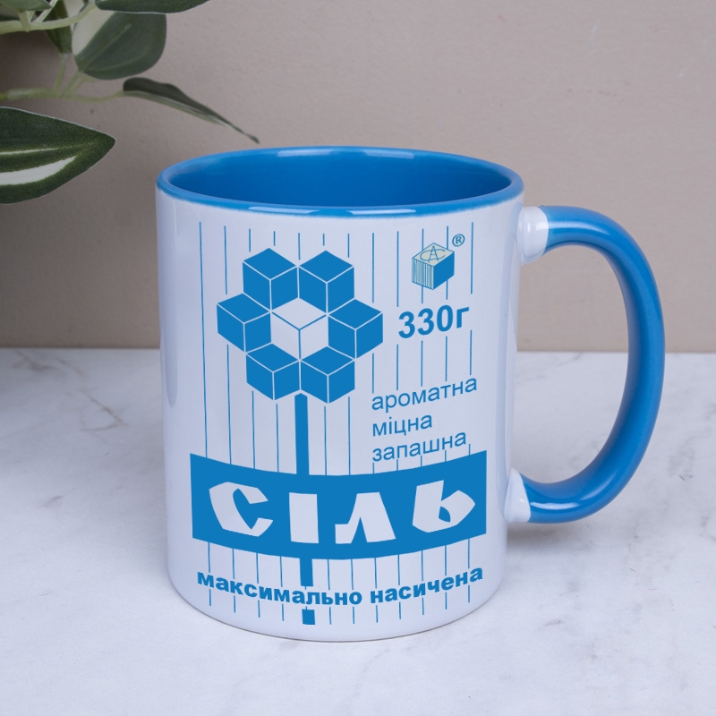 Чашка блакитна серединка СІЛЬ  m-003 light blue, №7416