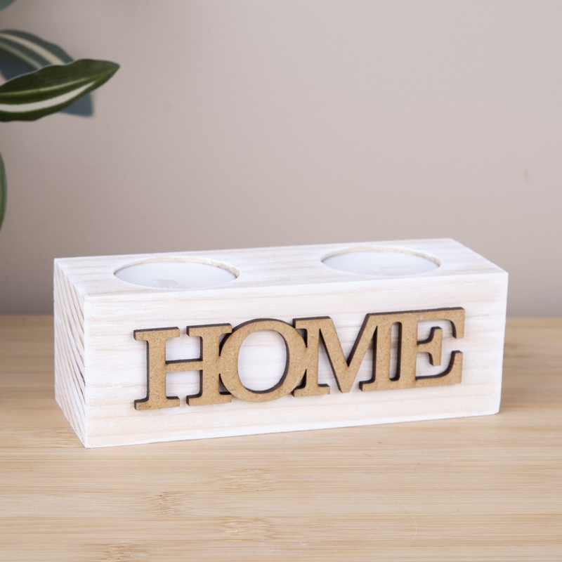 Підсвічник HOME білий + натур