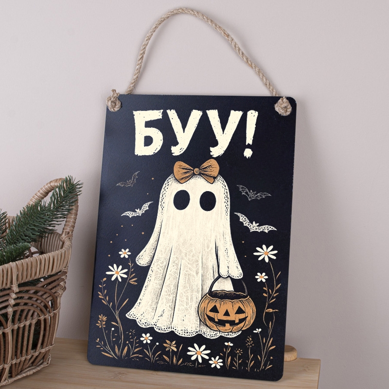 Табличка 34х24 см Буу! Привид з корзиною