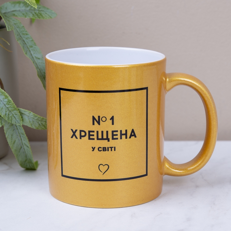 Чашка золото Хресна номер 1 m-12, №7421