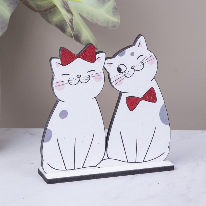 Котики з бантиками (Червоний глітер)