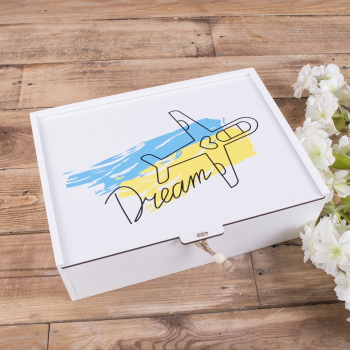Подарункова коробка прямокутна 23×16×6.5 см «Укр Dream»