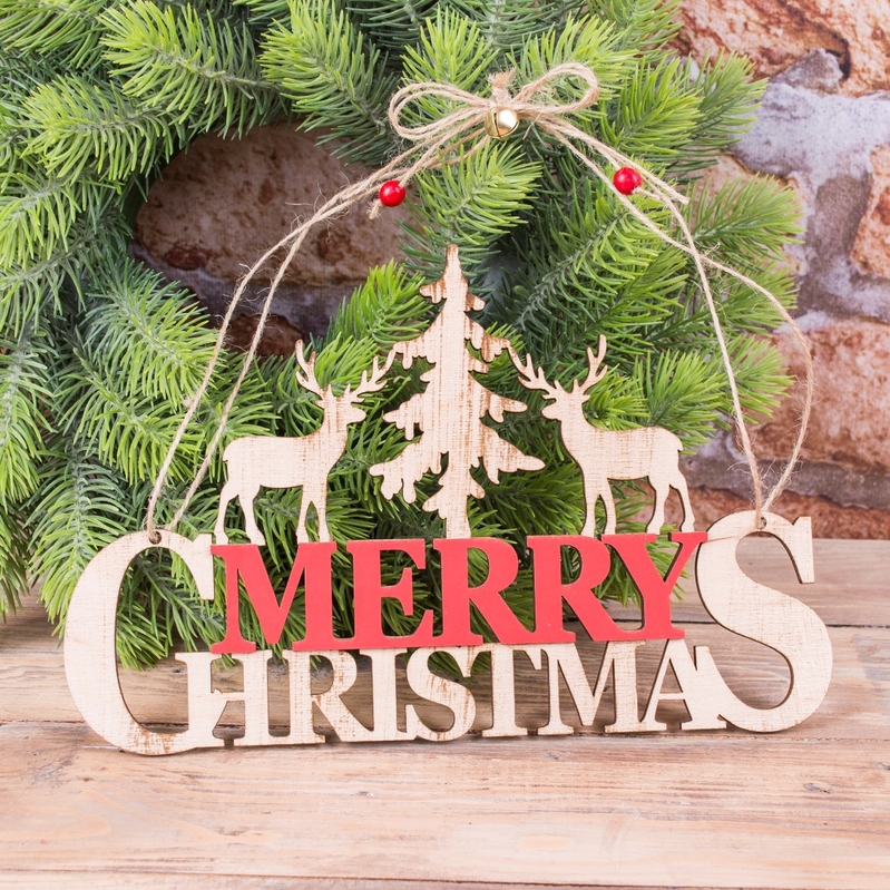 Merry Cristmas з оленями і ялинкою