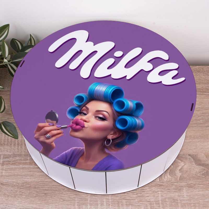 Подарункова коробка кругла біла ⌀19.5×6 см «Milfa»