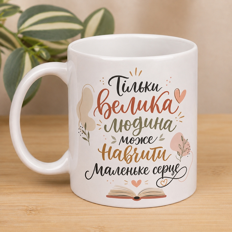 Чашка Тільки велика людина може навчити маленьке серце