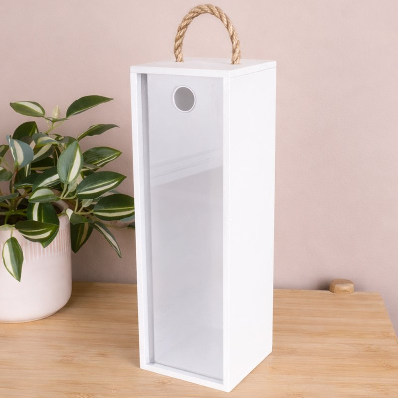 Подарункова коробка біла 12×11×34 см «/ для пляшки, корків»