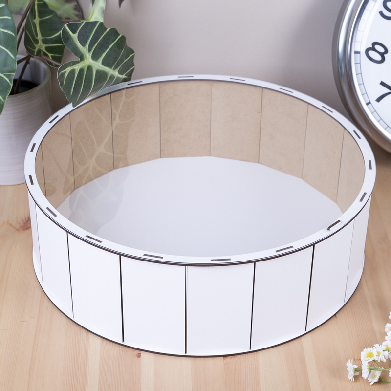 Подарункова коробка кругла з прозорою кришкою ⌀33×11 см «прозо»