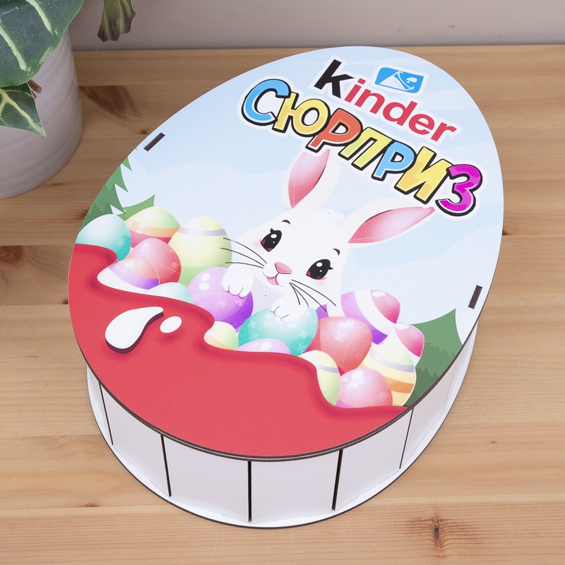Овальна подарункова коробка Kinder 25×19×7.6 см «Кролик»