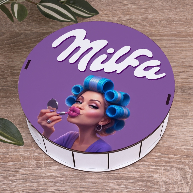 Подарункова коробка кругла біла ⌀19.5×6 см «Milfa»
