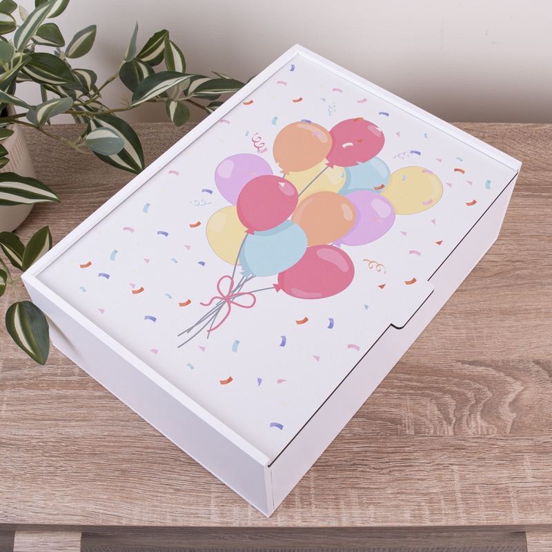 Подарункова коробка прямокутна 23×16×6.5 см «Кульки святкові»