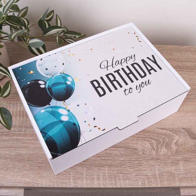 Коробка біла "Happy Birthday to you"