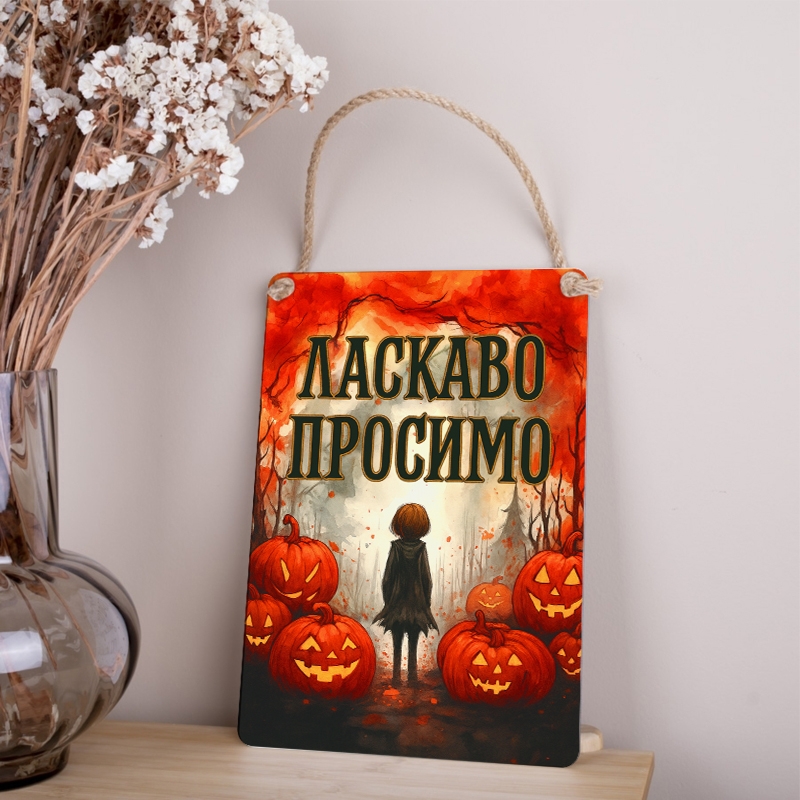 Табличка 30х21 см Ласкаво Просимо дівчинка в червоному лісі