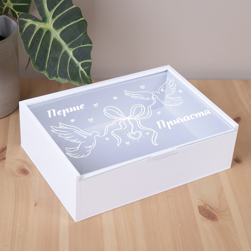 Подарункова коробка біла 23×16×6.5 см «Перше Причастя»