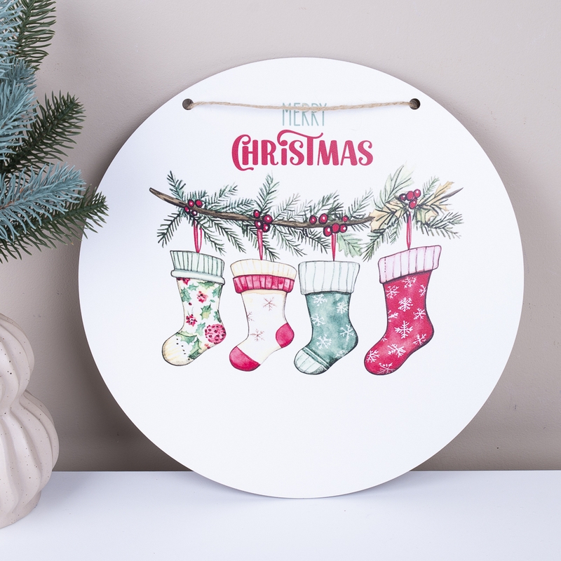 Табличка під композиції Шкарпетки Merry Christmas
