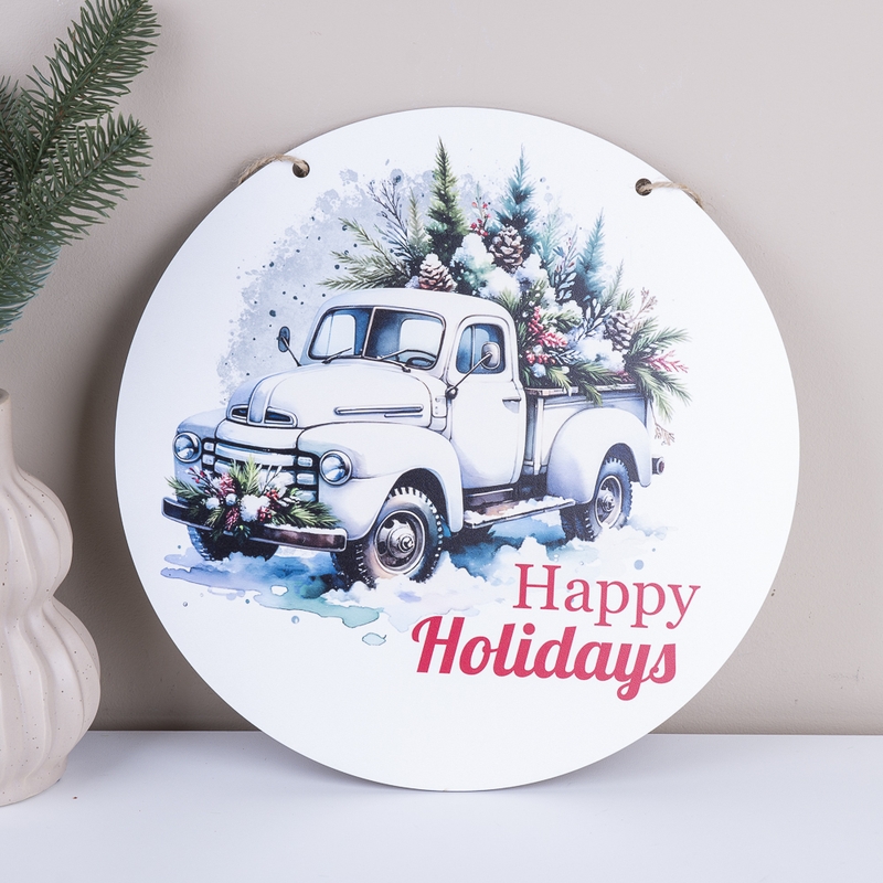 Табличка для композицій Happy Holidays грузовик