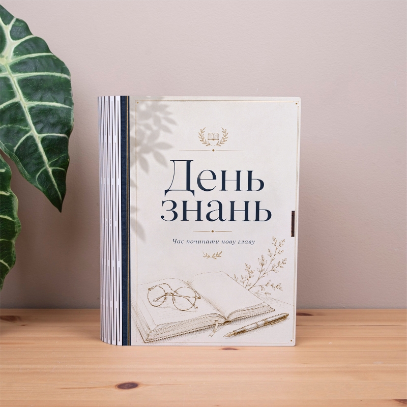 Подарункова коробка у формі книги різноколірна 25×21×6 см «День знань»