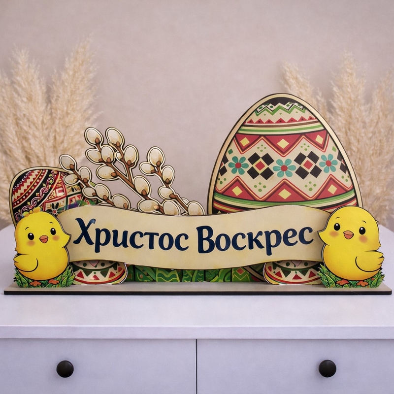 Віконна інсталяція Христос Воскрес традиційний стиль