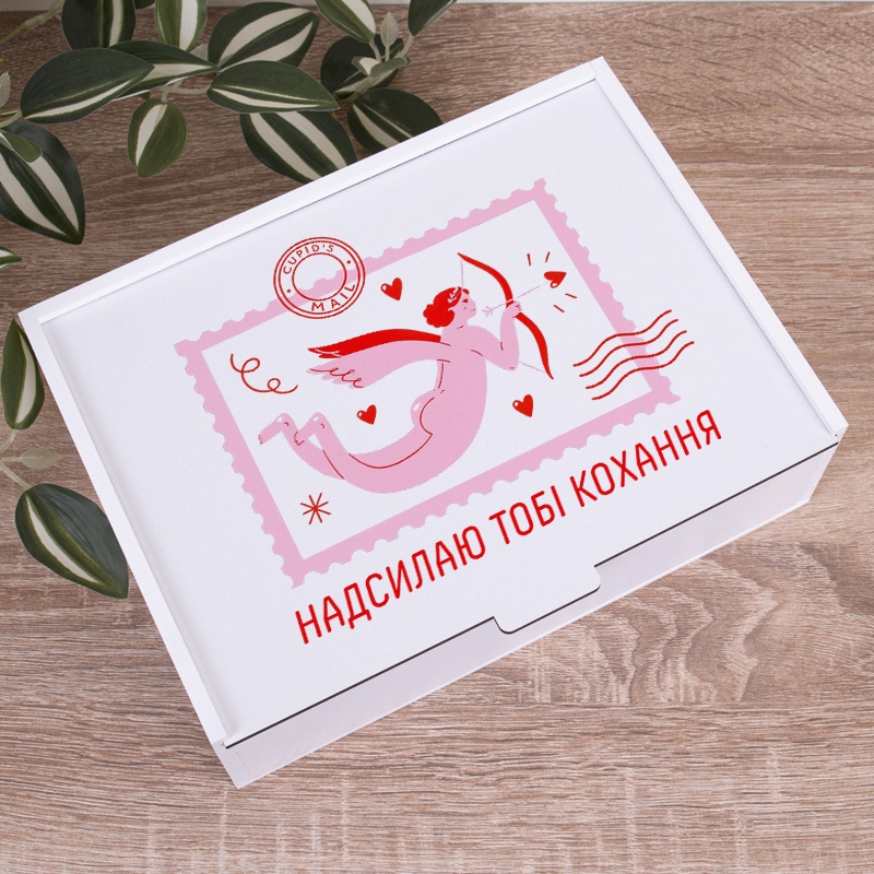 Подарункова коробка прямокутна 23×16×6.5 см «Надсилаю тобі кохання»