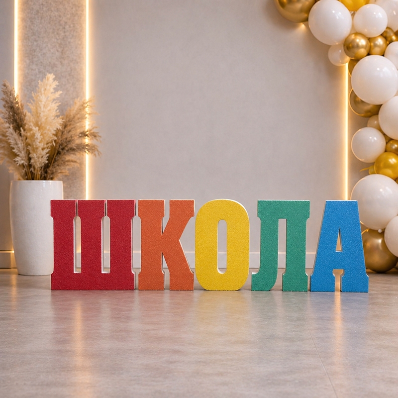 Букви "Школа" 47см кольорові