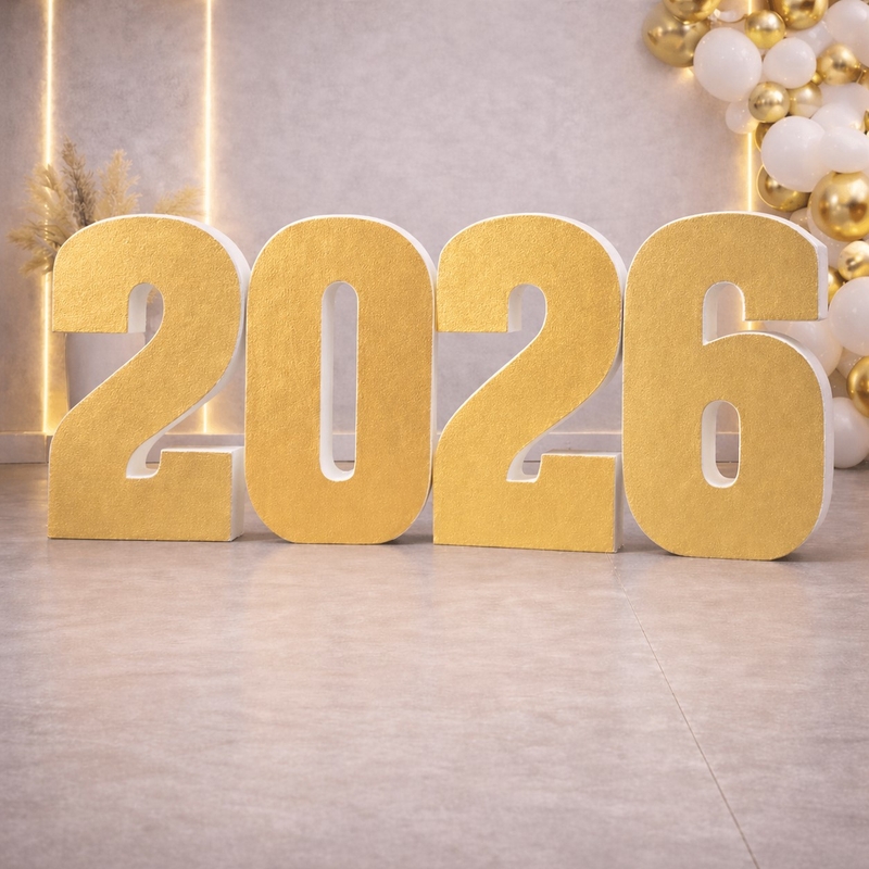 Цифри 98см 2026 ФАРБА ЗОЛОТА ОДНА СТОРОНА