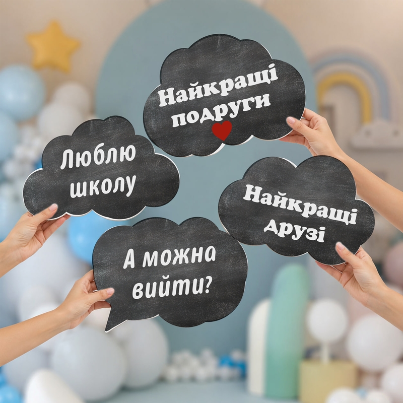 Реквізит для фотосесії різноколірна «Хмаринки Друзі»