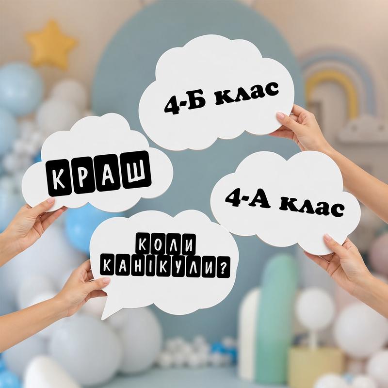 Реквізит для фотосесії різноколірна «Хмаринки Клас-Краш»