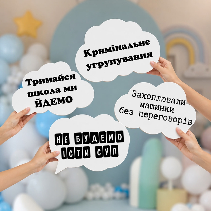 Реквізит для фотосесії різноколірна «Хмаринки Кримінальне угрупування»