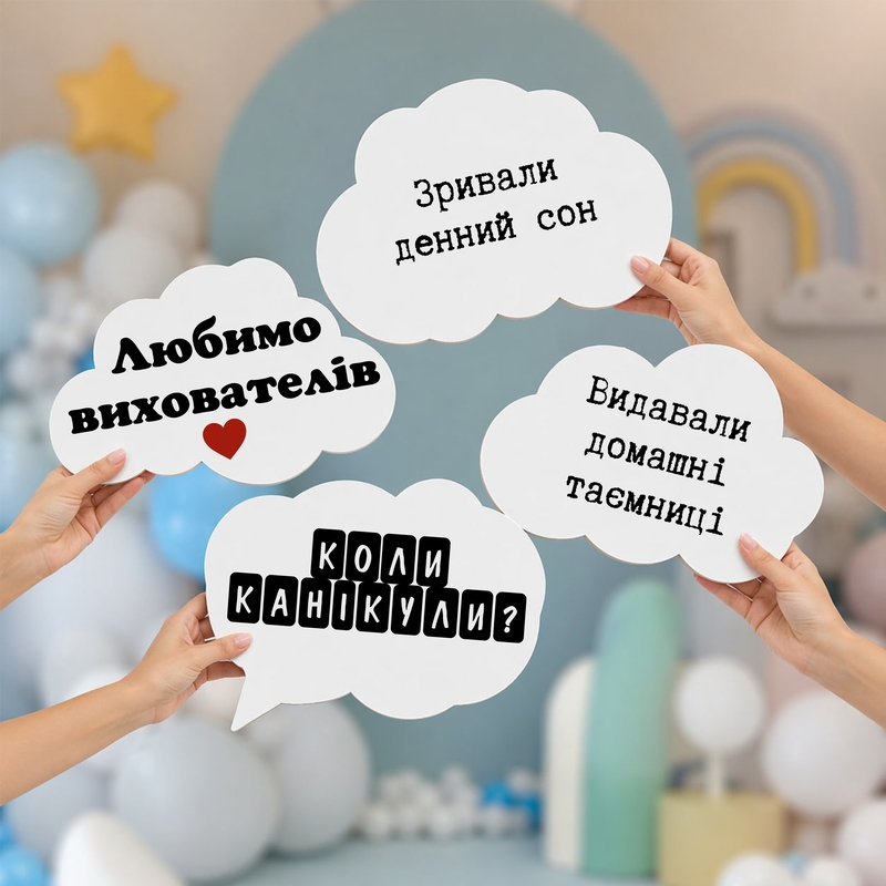Реквізит для фотосесії різноколірна «Хмаринки Вихователі»