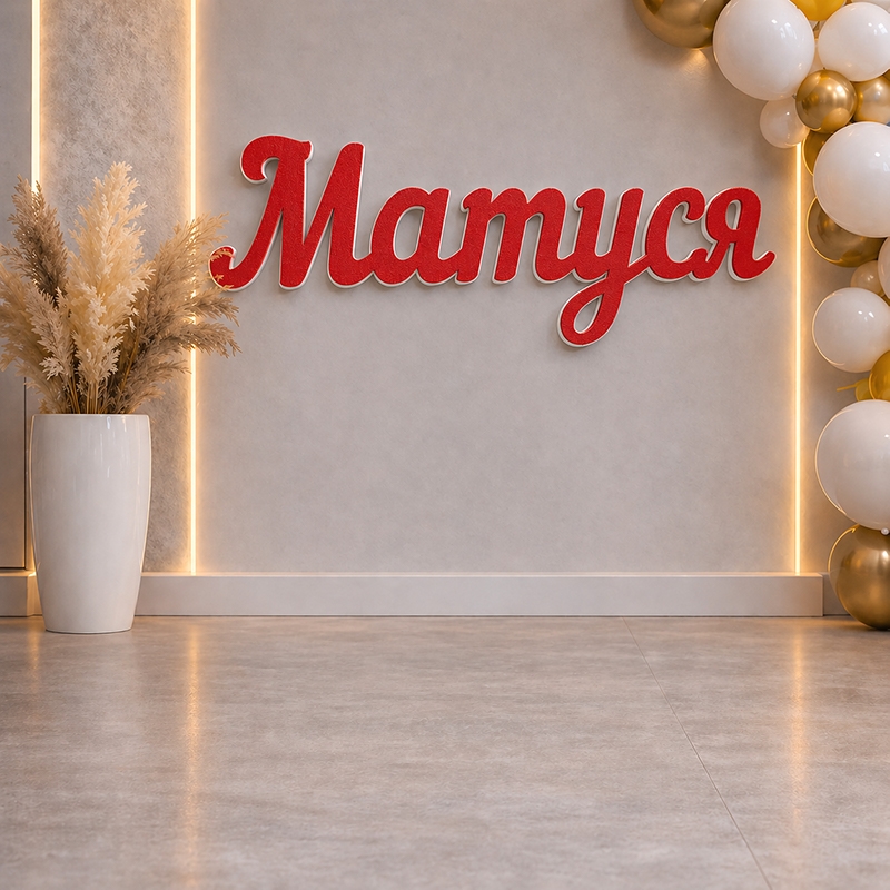 "Матуся" слово з Пінопласту червоне