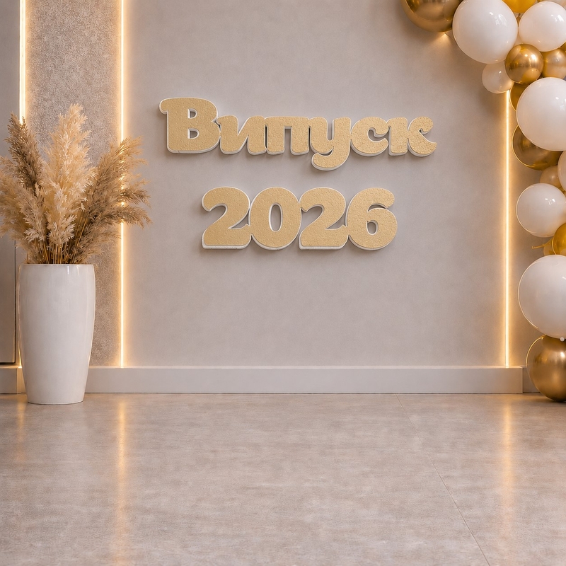 Кольоровий напис з пінопласту "Випуск 2026"