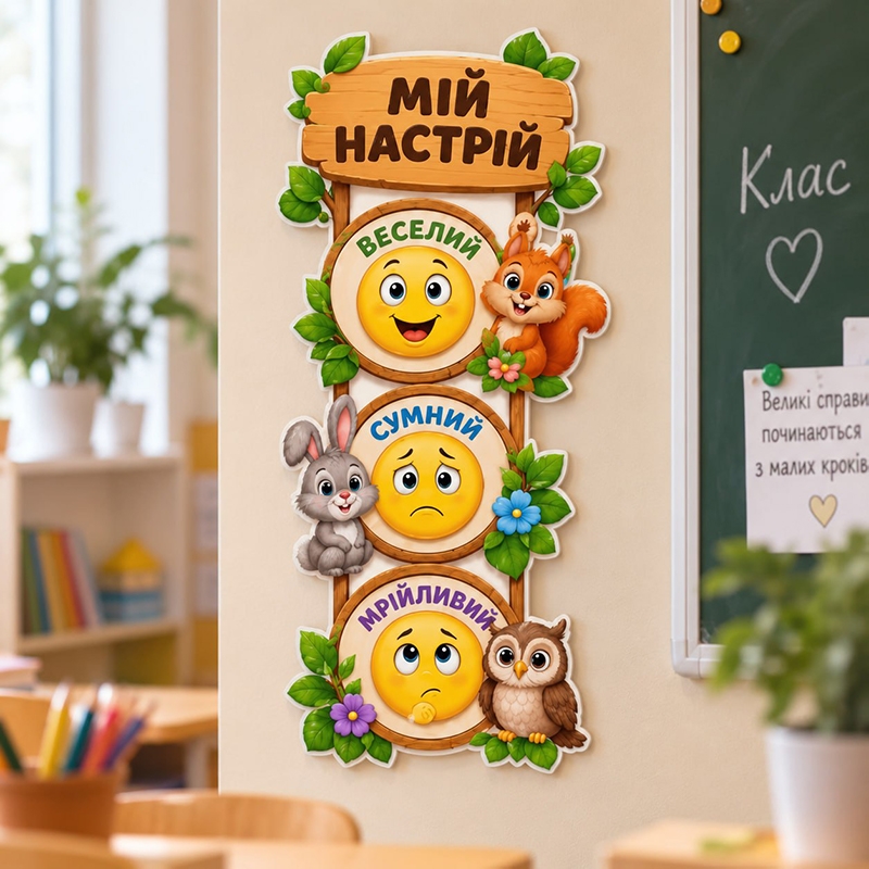 Шкільна табличка різноколірна «Мій настрій»
