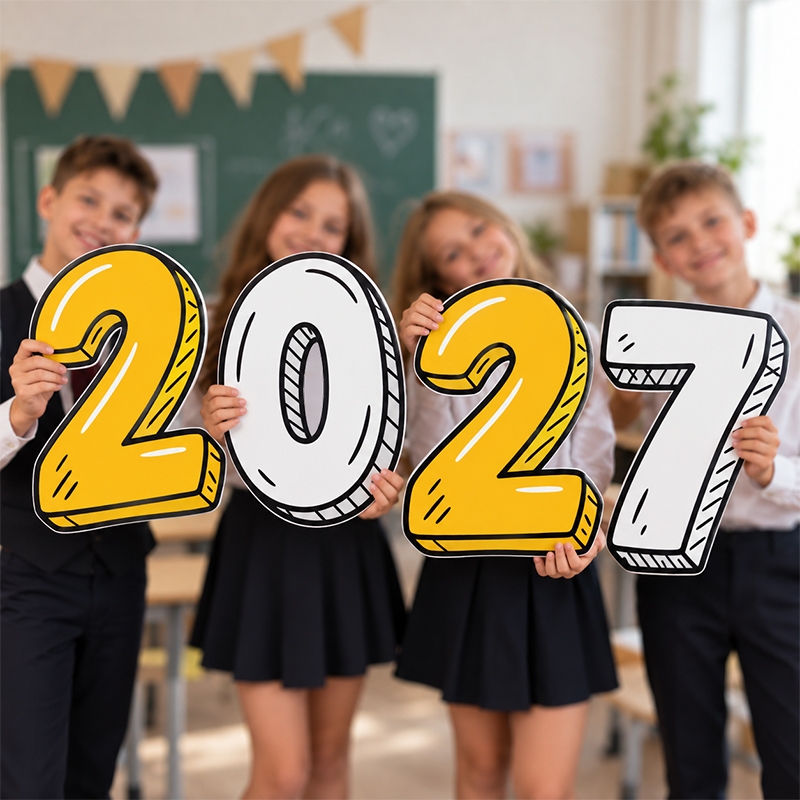Шкільний реквізит білого кольору «2027 Жовтий комікс»