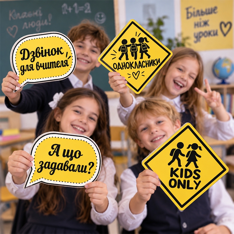 Шкільний реквізит «Жовті репліки і знаки»