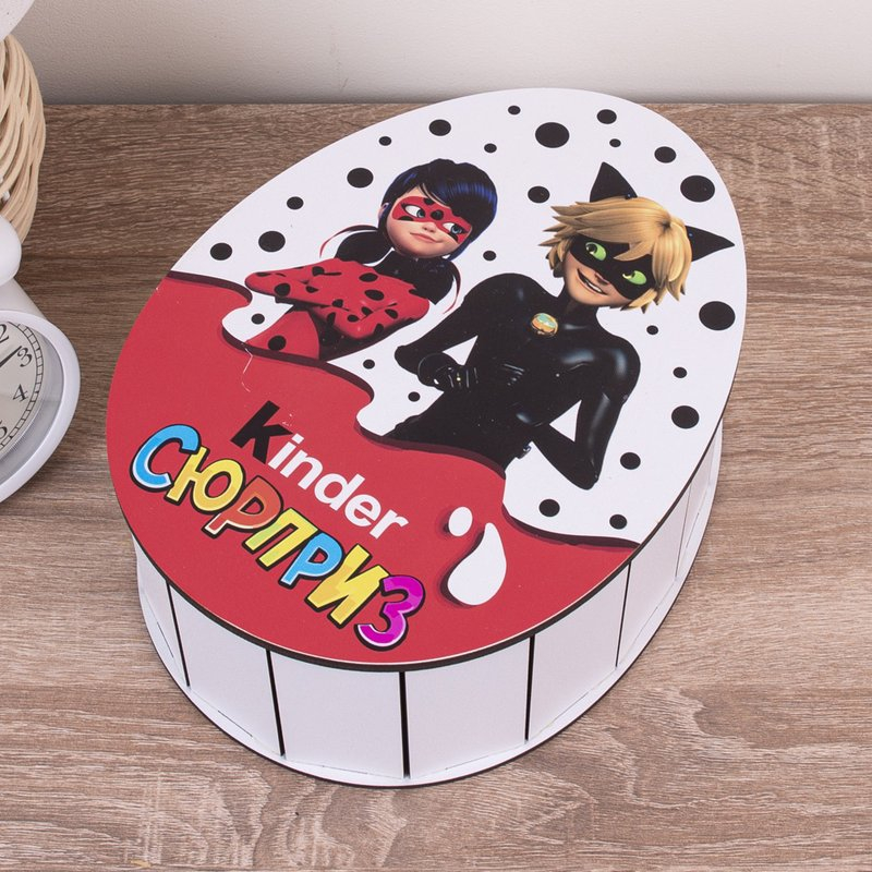 Овальна подарункова коробка Kinder 28.5×21.6×9.3 см «Леді Баг і Суперкіт»
