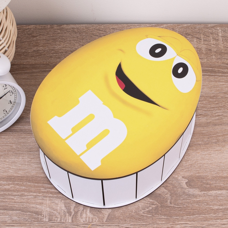 Овальна подарункова коробка Kinder 33×25×10.8 см «Жовтий & '»