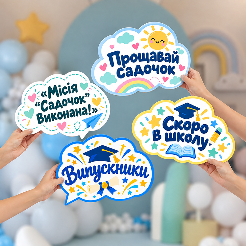Шкільний реквізит різноколірна «Хмаринки Випускний Садочок»