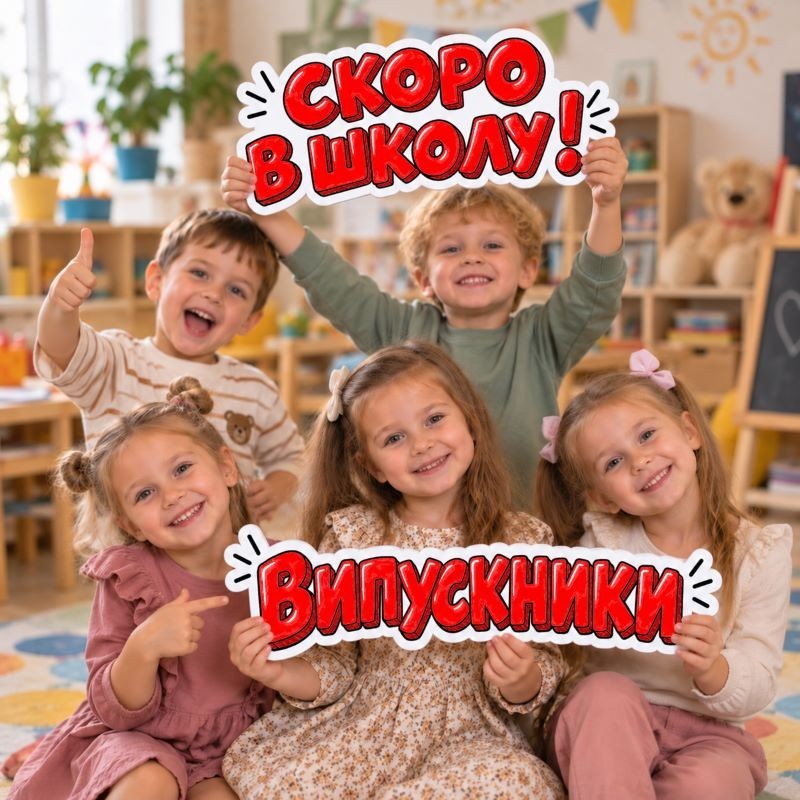 Шкільний реквізит червоного кольору «Таблички для випускників садочка»